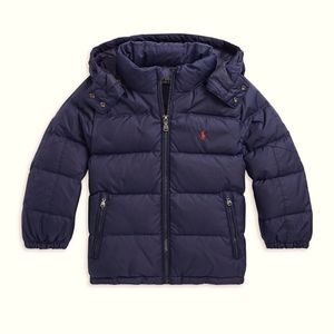 POLO Ralph Lauren Toddler Boys Water-Resistant Down Jacket, Navy Blue, Size 2T